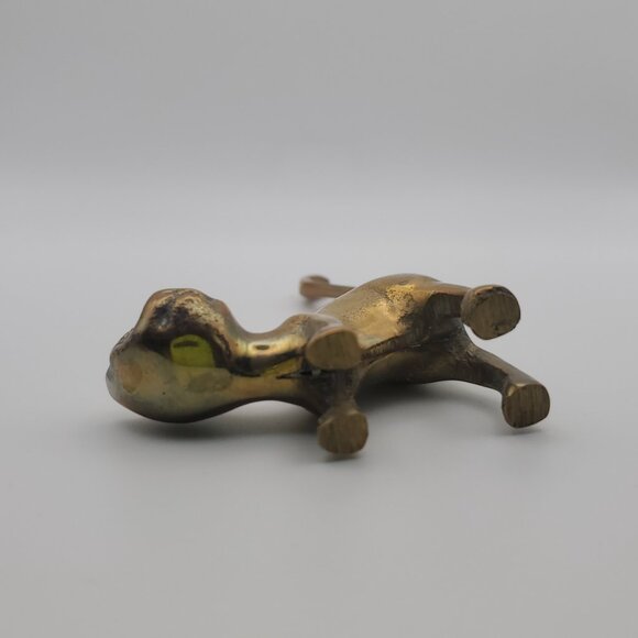 Vtg MCM Solid Brass Ring Holder Cats 2pcs | A Pair of Cat Figurines Dresser Top - Picture 5 of 9